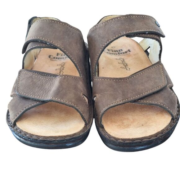 Finn Comfort Toro-Soft Men's 9 Oxide Brown Leather Sandals Adjustable Straps 42 - Picture 9 of 14